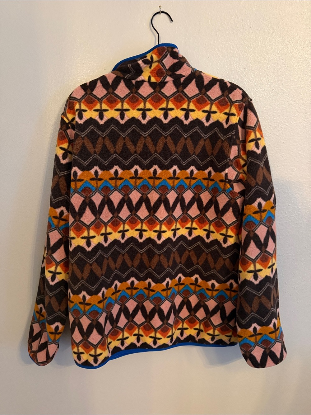 Patagonia Multicolor Geometric Snap-T Fleece Jacket - Brown/Blue/Pink/Orange - Picture 3 of 4